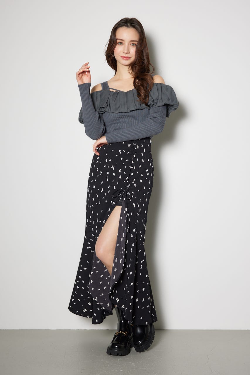 2WAYバルーンニットトップス D/GRY FREE