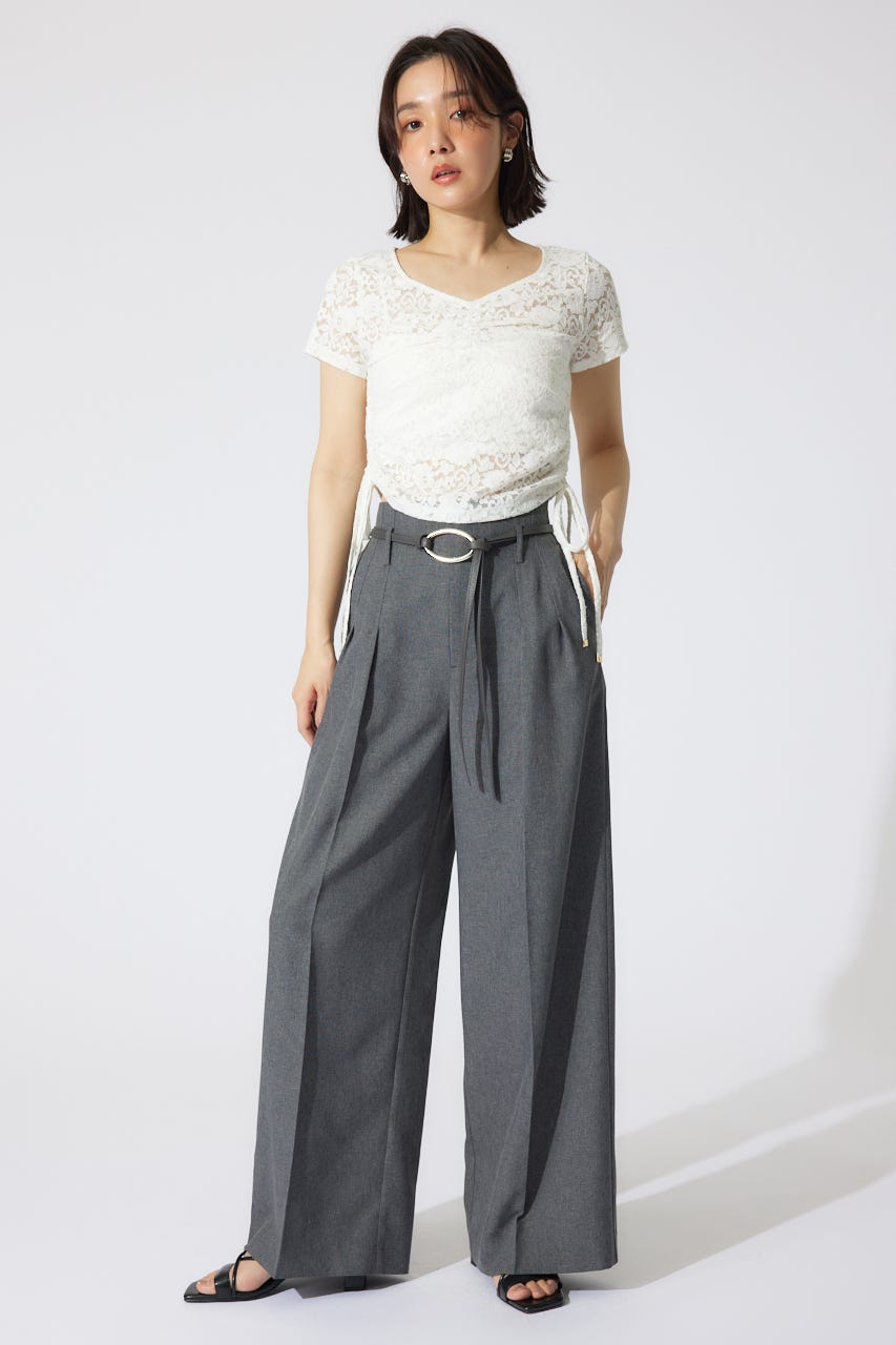 トップス RENE REZARD 36 rienda | バストギャザーデザインレースカットトップス (Tシャツ