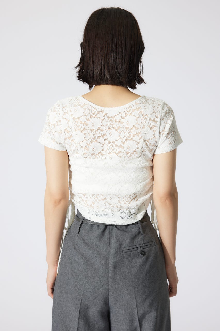 バストギャザーデザインレースカットトップス WHT FREE