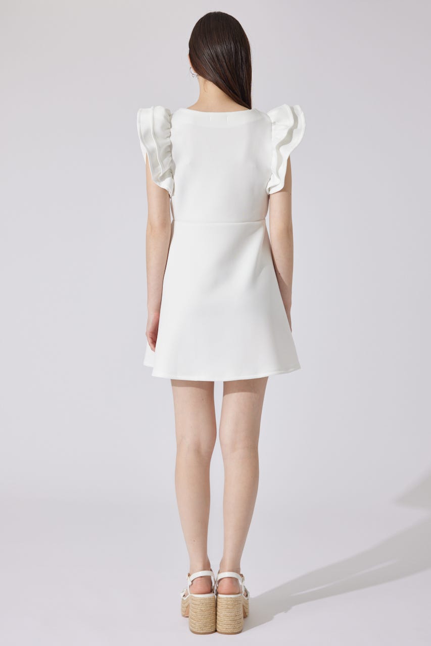 RDショルダーフリルカットミニワンピース WHT M