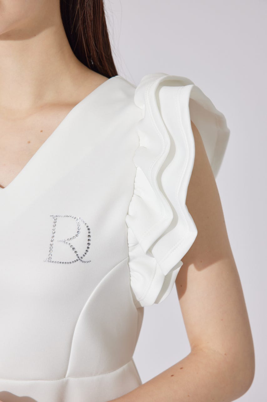 RDショルダーフリルカットミニワンピース WHT M