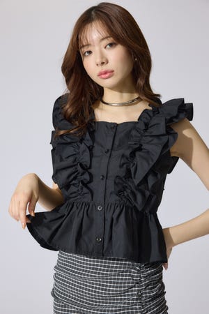 試着のみ】RED VALENTINO 鮮やか フリル ブラウス