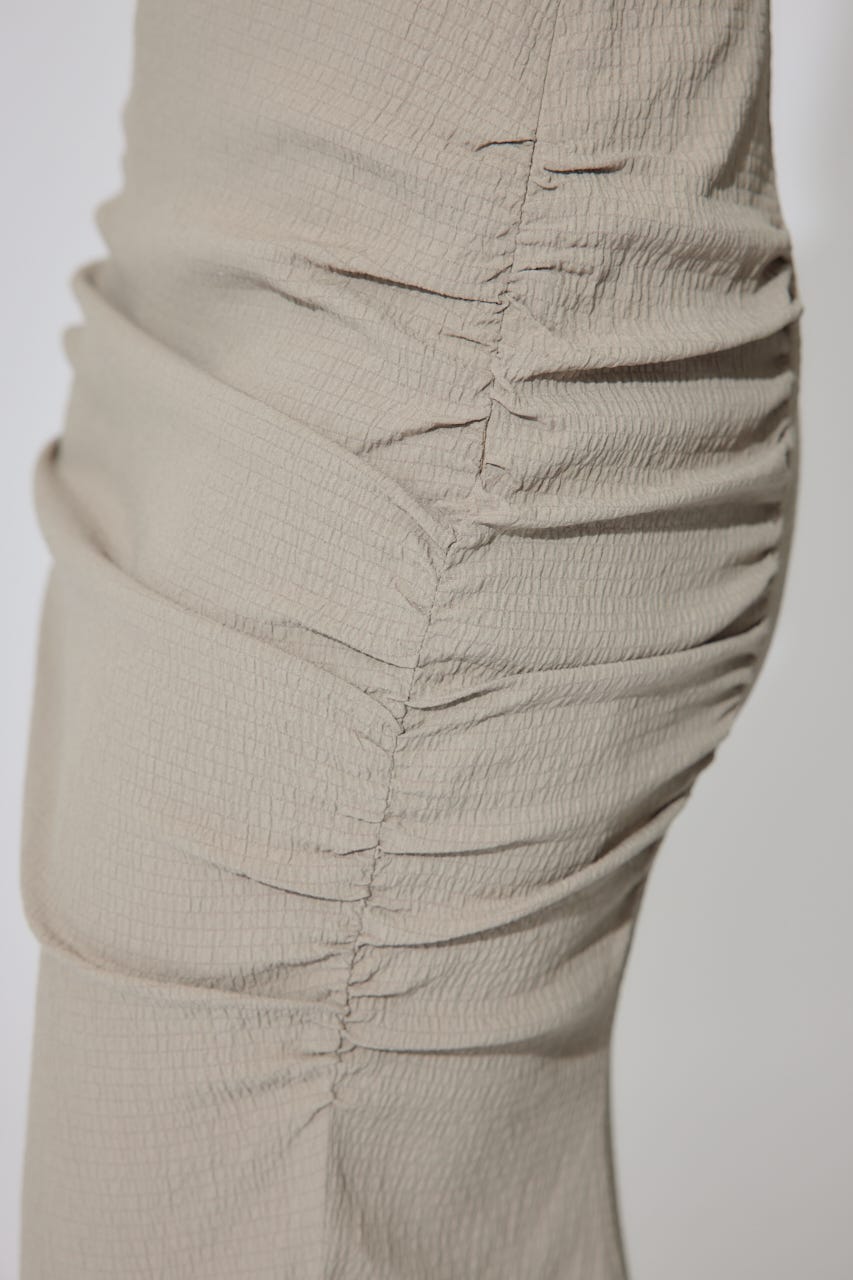 【AKB48 水島美結さん着用】ギャザーマーメイドジャストウエストスカート BEG M