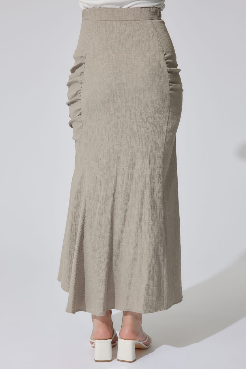 【AKB48 水島美結さん着用】ギャザーマーメイドジャストウエストスカート BEG M