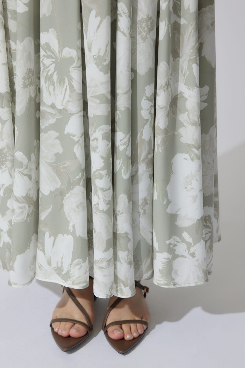 【AKB48 千葉恵里さん着用】【女神ワンピ】ホルターネックギャザーフレアワンピース 柄KHA M