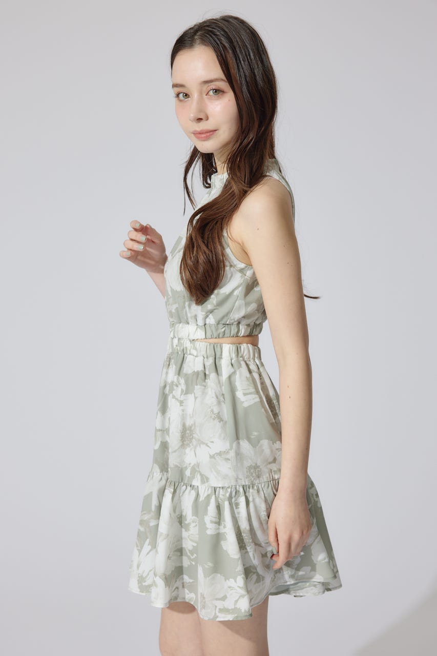 【AKB48 千葉恵里さん着用・女神ワンピ】ホルターネックギャザーミニフレアワンピース 柄KHA M