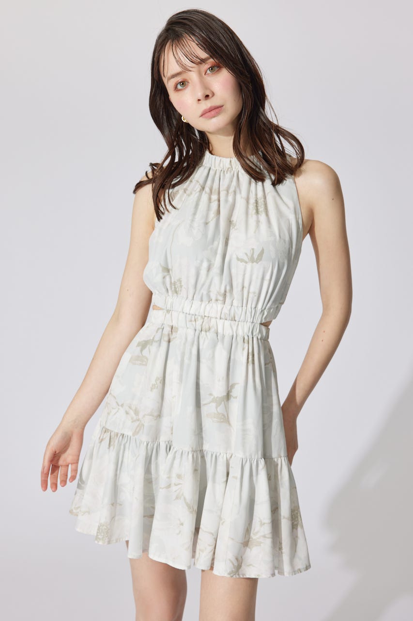 riendaの【AKB48 千葉恵里さん着用・女神ワンピ】ホルターネックギャザーミニフレアワンピース