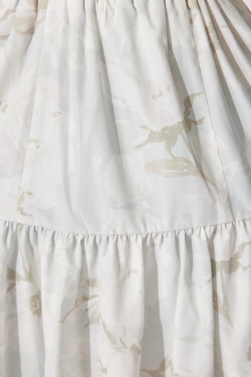 【AKB48 千葉恵里さん着用・女神ワンピ】【WEB限定カラー】ホルターネックギャザーミニフレアワンピース 柄PUR S