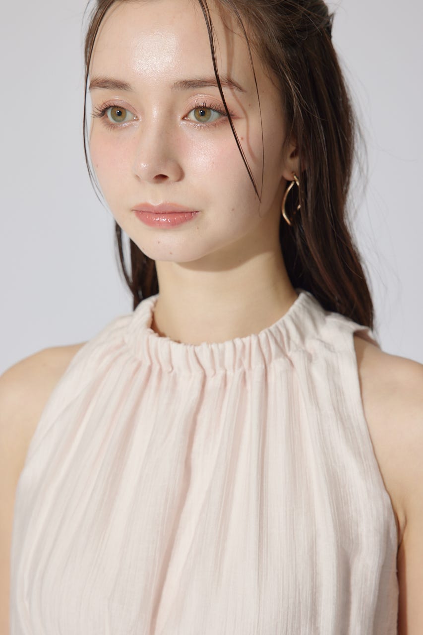 【AKB48 千葉恵里さん着用・女神ワンピ】ホルターネックギャザーミニフレアワンピース PNK M