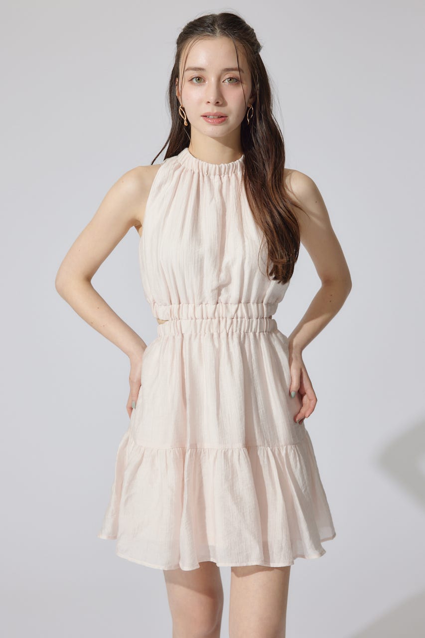 【新品】rienda 女神ワンピ　ホルターネックギャザーミニフレアワンピースS rienda | 【AKB48 千葉恵里さん着用・女神ワンピ
