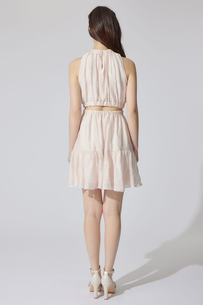 【AKB48 千葉恵里さん着用・女神ワンピ】ホルターネックギャザーミニフレアワンピース PNK M