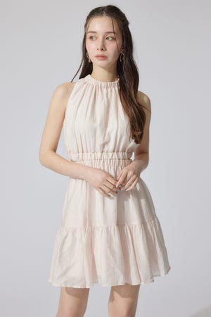 【AKB48 千葉恵里さん着用・女神ワンピ】ホルターネックギャザーミニフレアワンピース