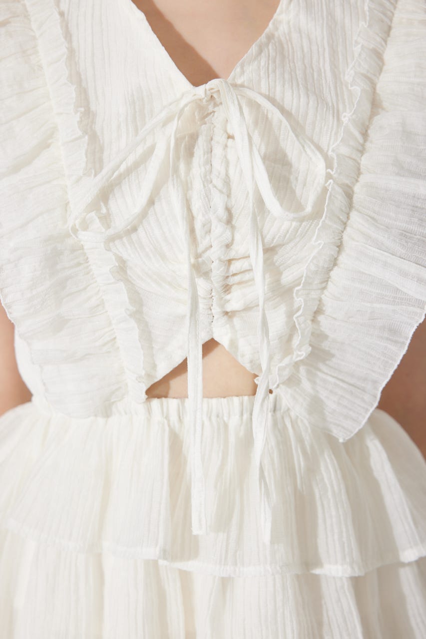 【AKB48 千葉恵里さん着用】ティアードフリルミニワンピース WHT S