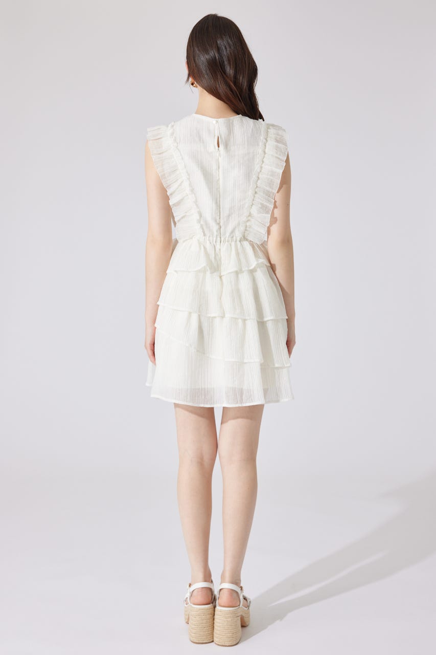 【AKB48 千葉恵里さん着用】ティアードフリルミニワンピース WHT S