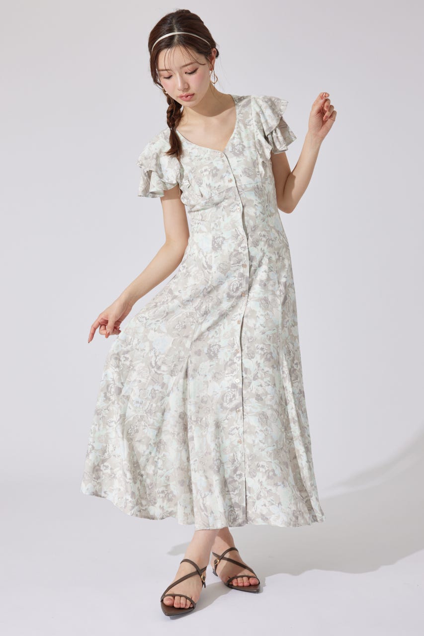 定番のお歳暮＆冬ギフト rienda 山崎空さん着用】【WEB限定】ダブルフレア 【AKB48 | ワンピース