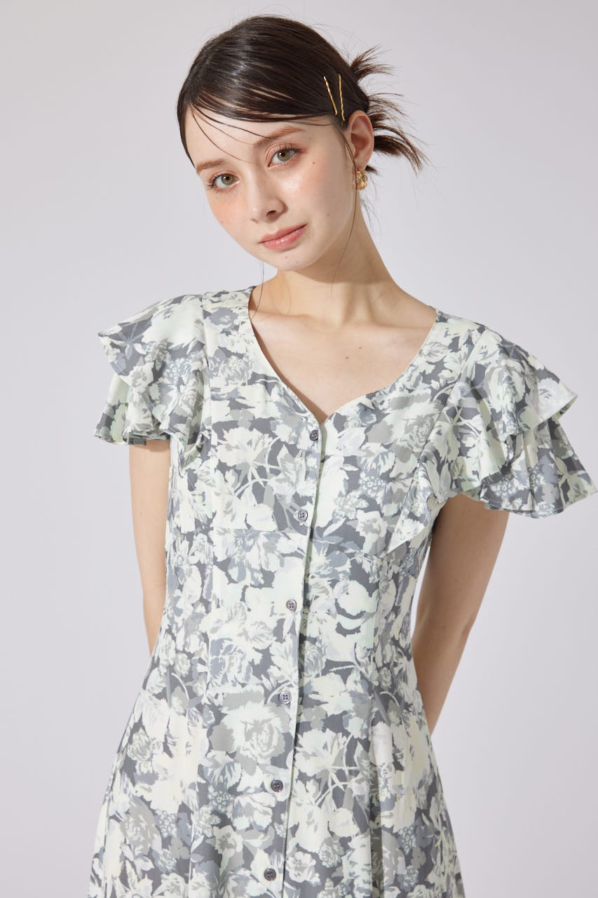 【AKB48 山崎空さん着用】【一部店舗・WEB限定】ダブルフレアスリーブワンピース NVY M