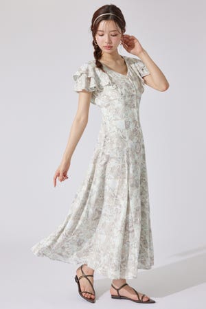 【AKB48 山崎空さん着用】【一部店舗・WEB限定】ダブルフレアスリーブワンピース