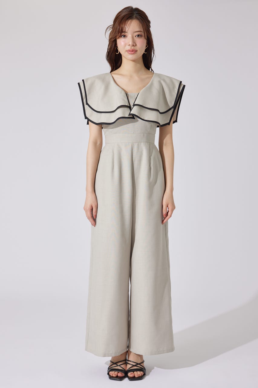 rienda ダブルフリルZIPデザインロンパース rienda｜ダブルフリルZIPデザインロンパース | Rakuten Fashion