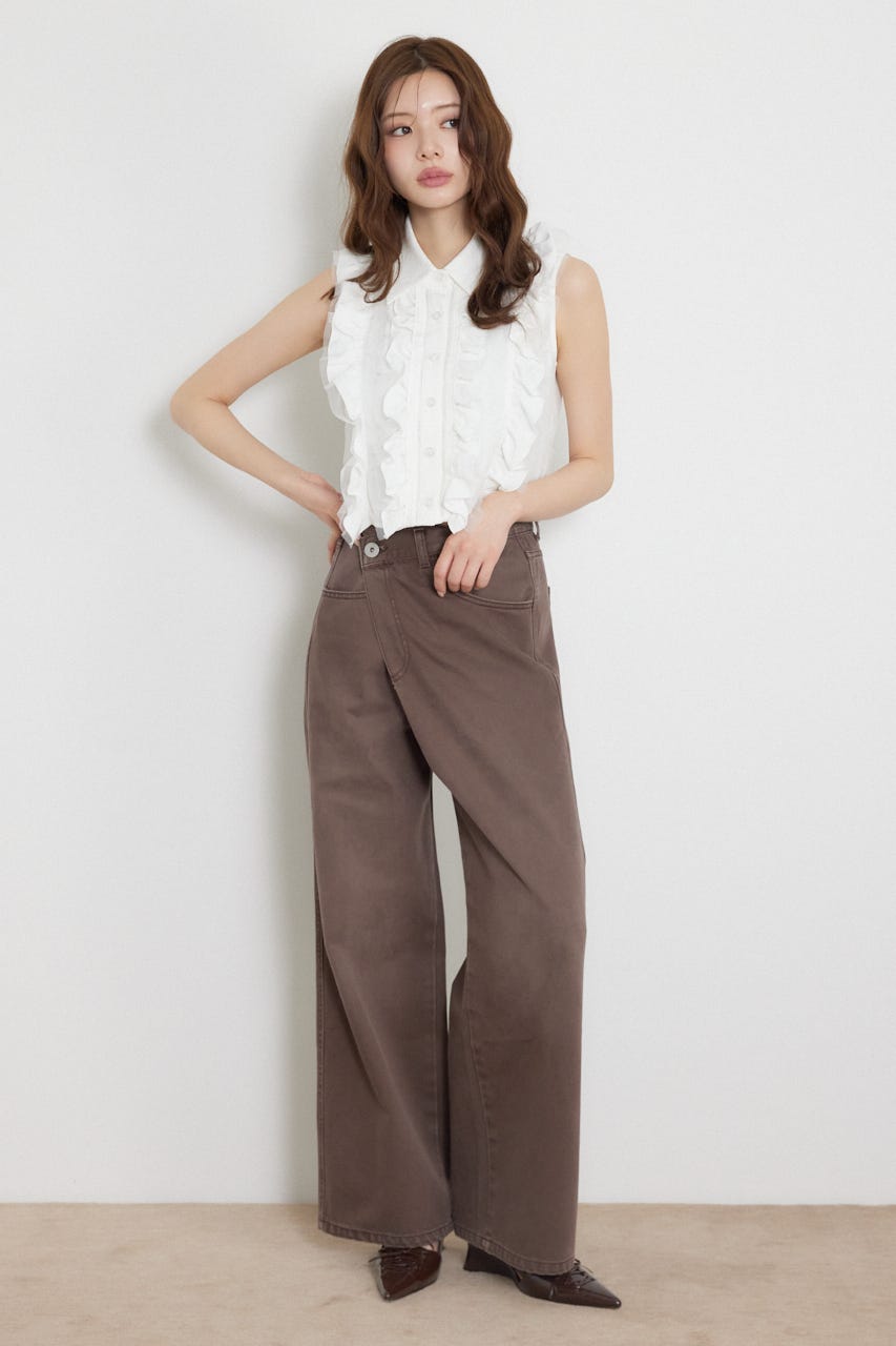 2WAYウエストデザインデニムパンツ BRN S