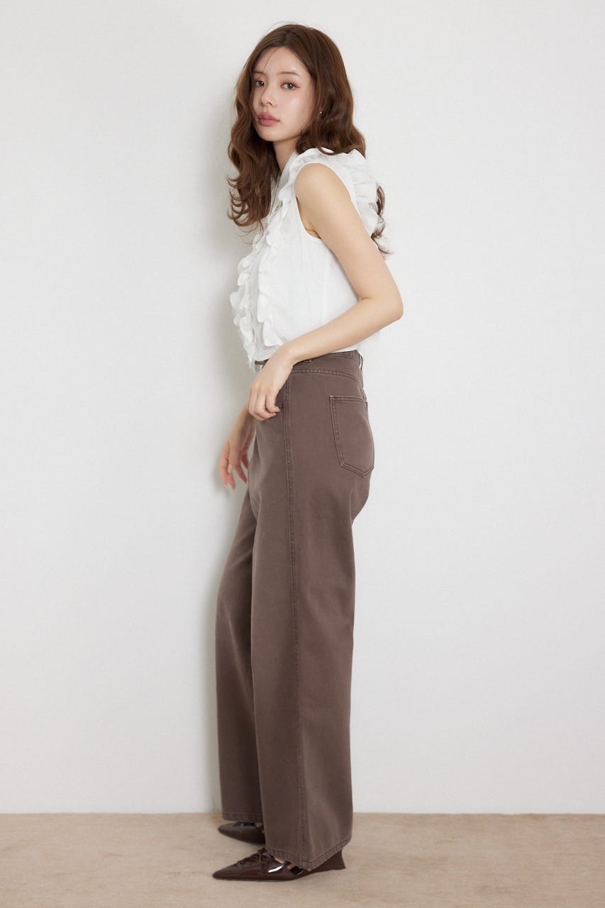 2WAYウエストデザインデニムパンツ BRN S