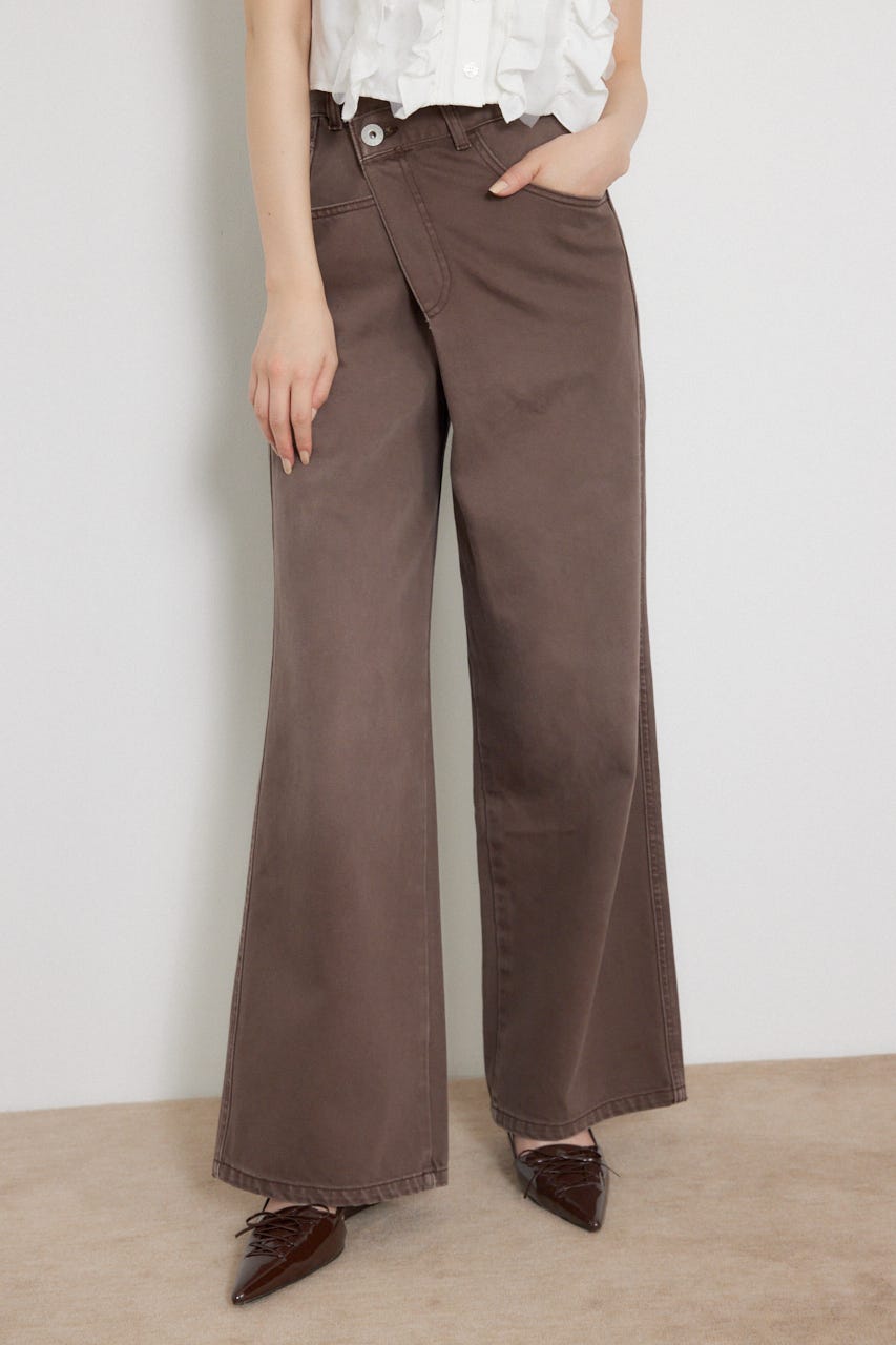 2WAYウエストデザインデニムパンツ BRN S