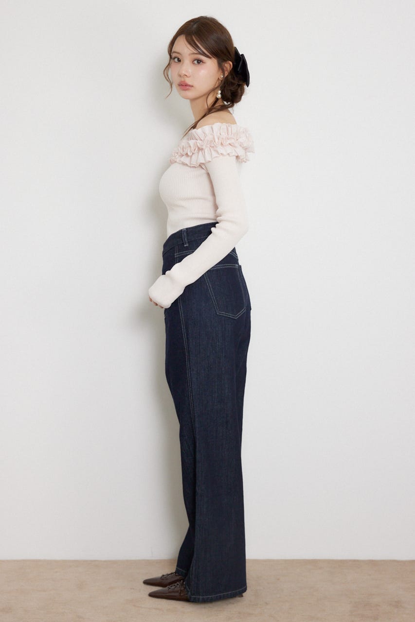 2WAYウエストデザインデニムパンツ D/BLU M
