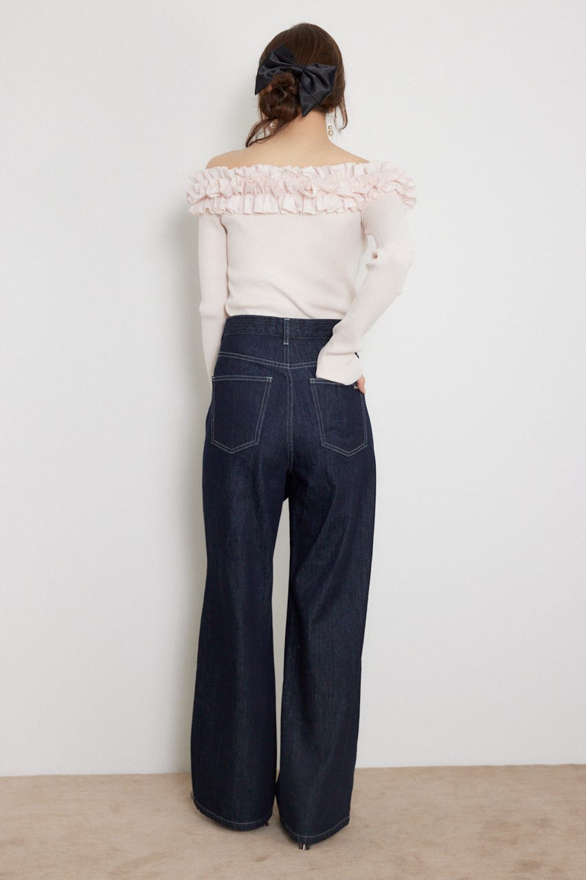 2WAYウエストデザインデニムパンツ D/BLU M