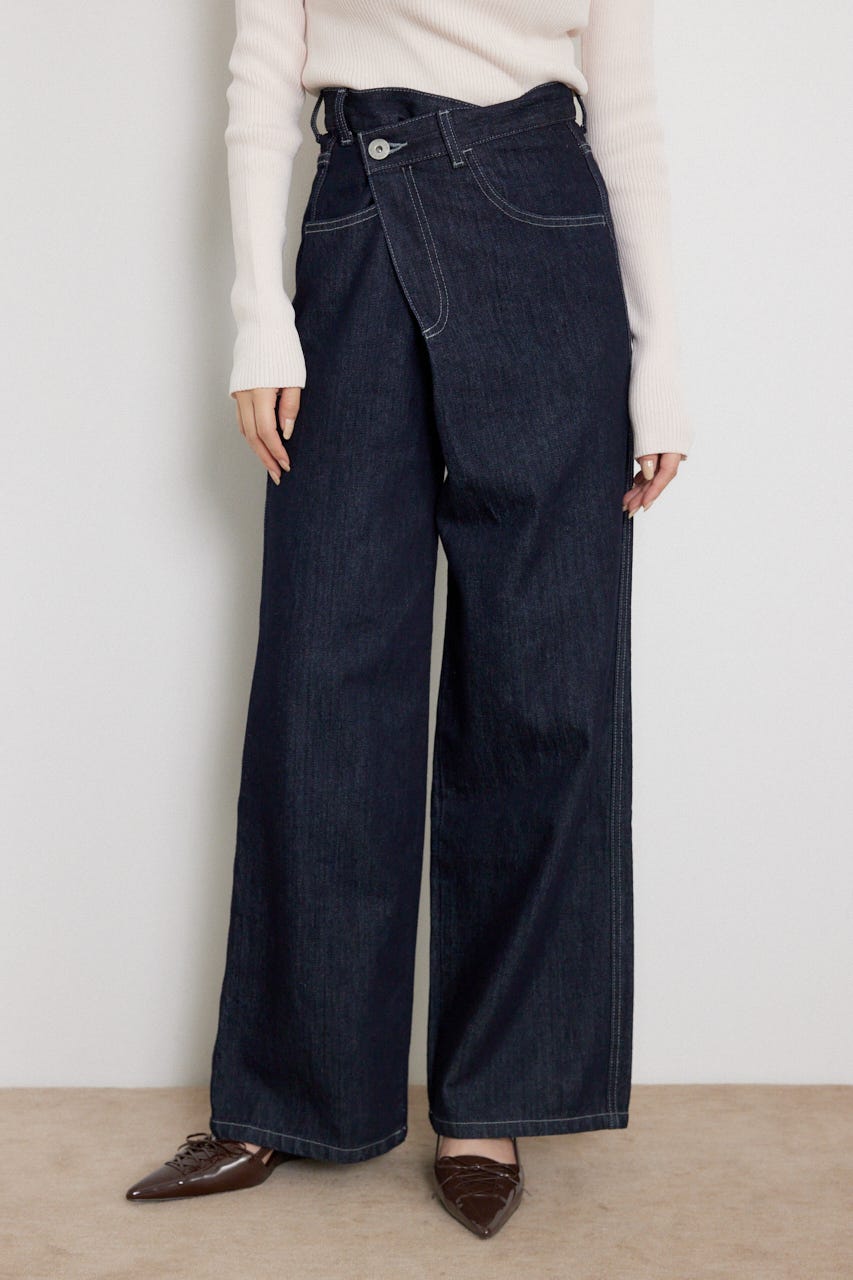 2WAYウエストデザインデニムパンツ D/BLU M