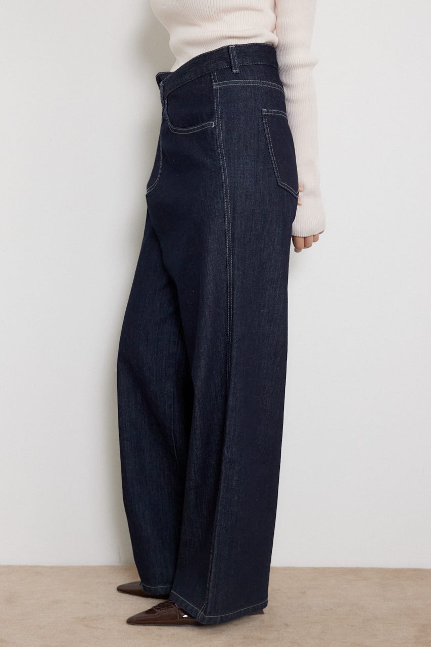 2WAYウエストデザインデニムパンツ D/BLU M