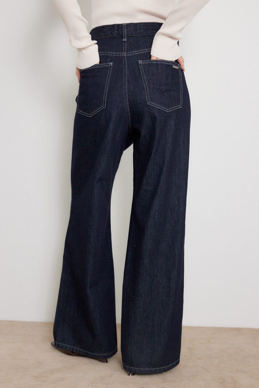 2WAYウエストデザインデニムパンツ D/BLU M