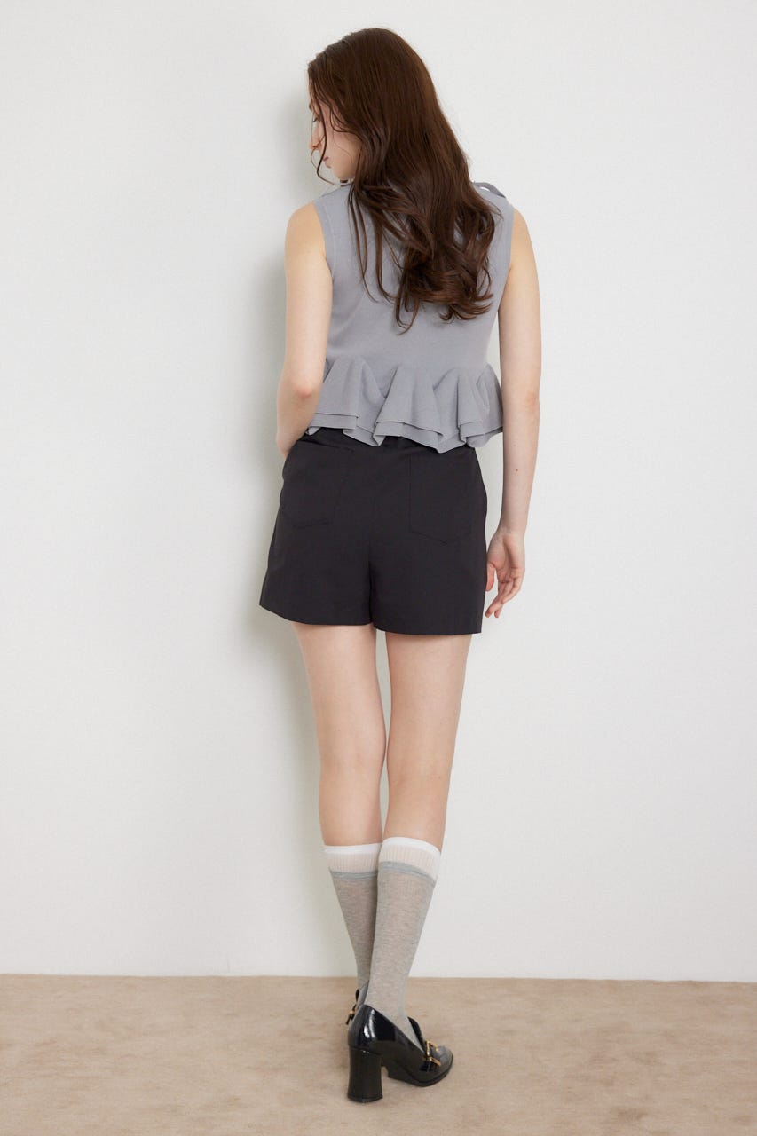 フラップデザインショートパンツ BLK XS