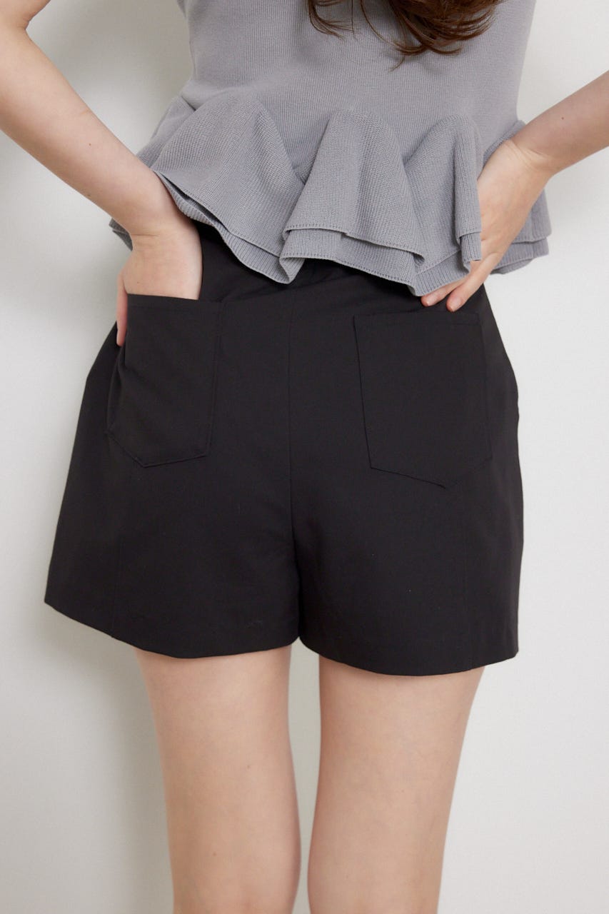 フラップデザインショートパンツ BLK XS