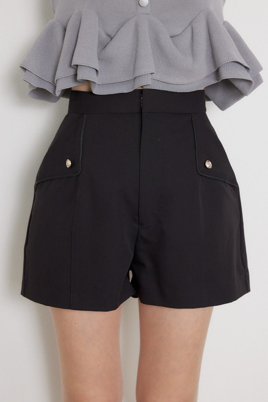フラップデザインショートパンツ BLK XS