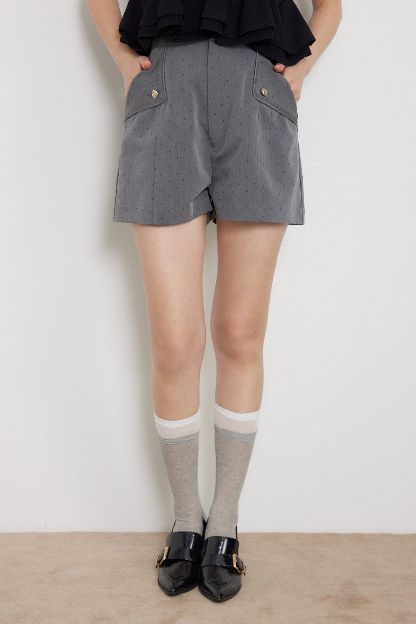 フラップデザインショートパンツ GRY S
