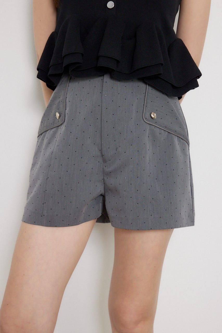 フラップデザインショートパンツ GRY S