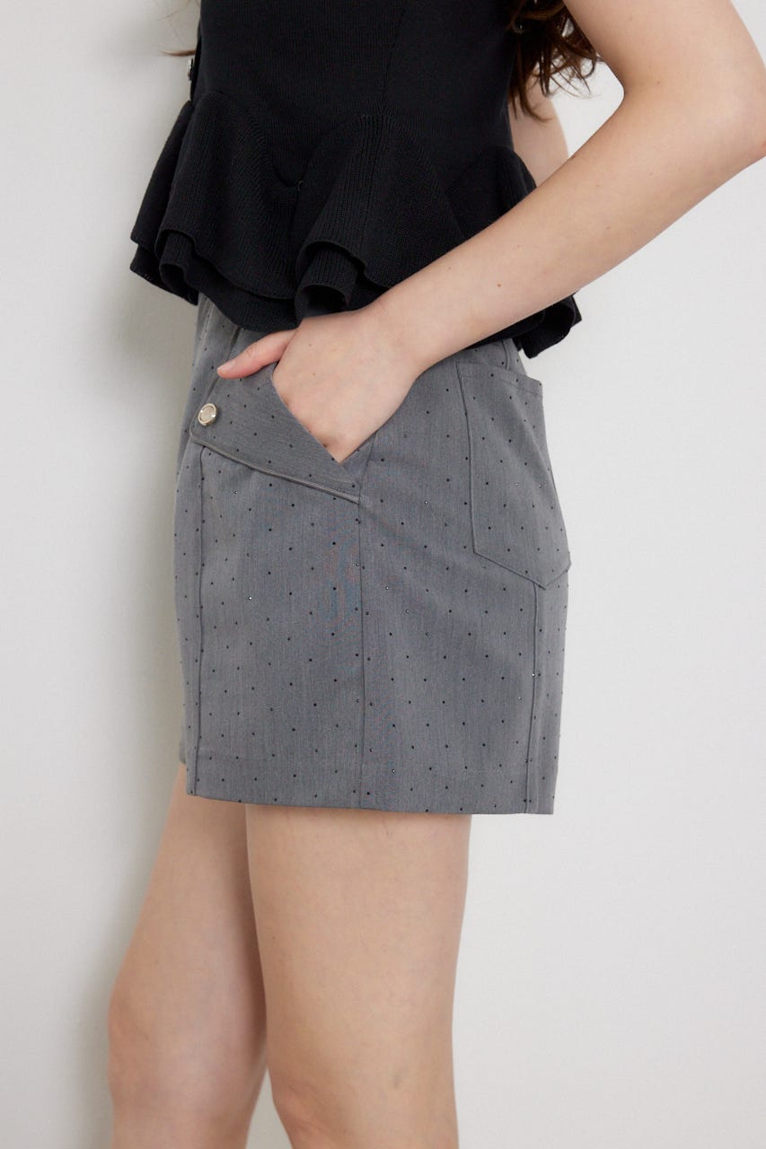 フラップデザインショートパンツ GRY S