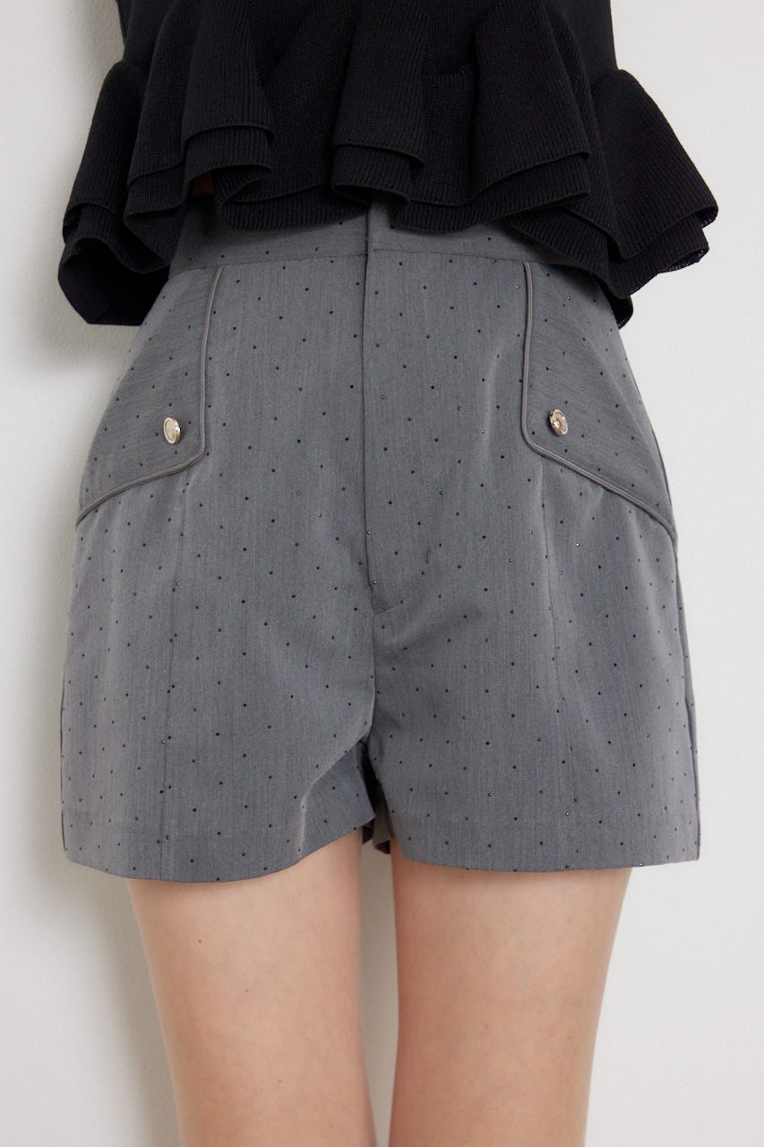 フラップデザインショートパンツ GRY S