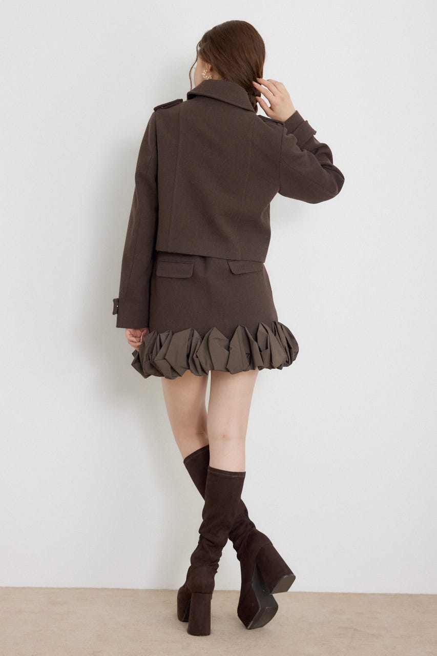 フリルヘムスコートショートパンツ BRN XS