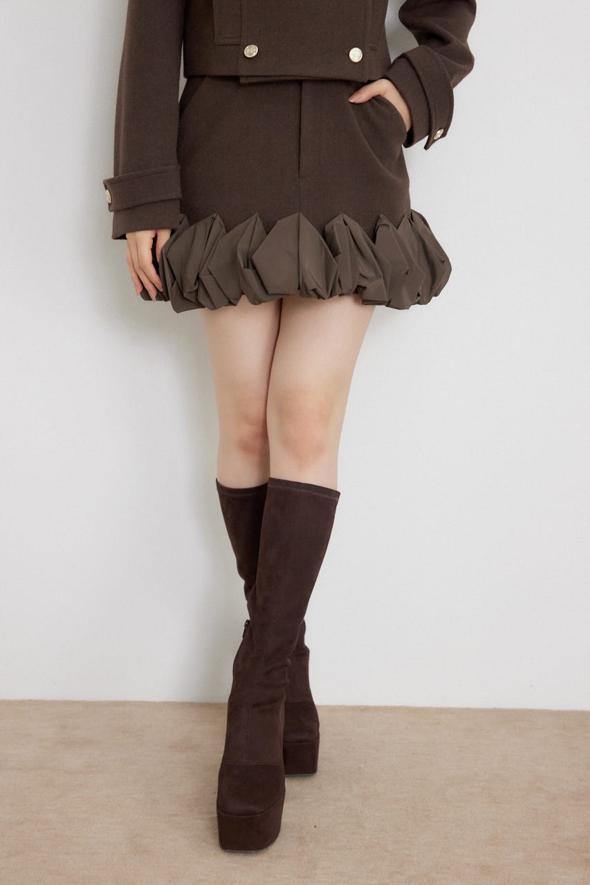 フリルヘムスコートショートパンツ BRN XS