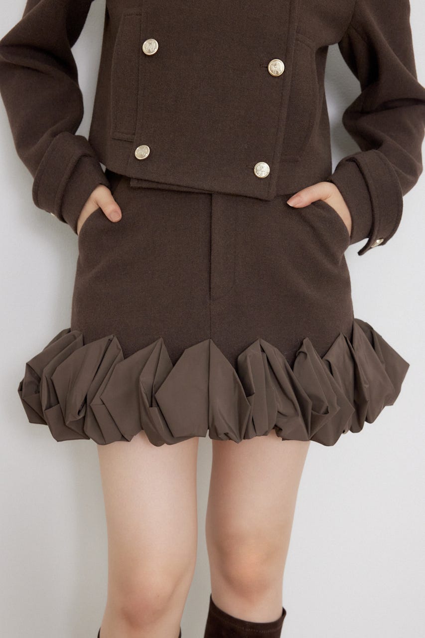 フリルヘムスコートショートパンツ BRN XS