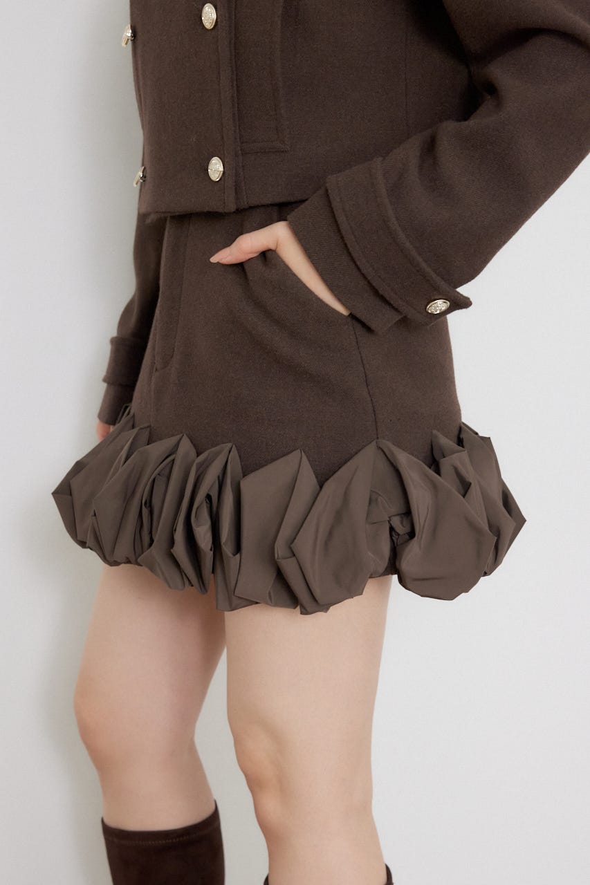 フリルヘムスコートショートパンツ BRN XS