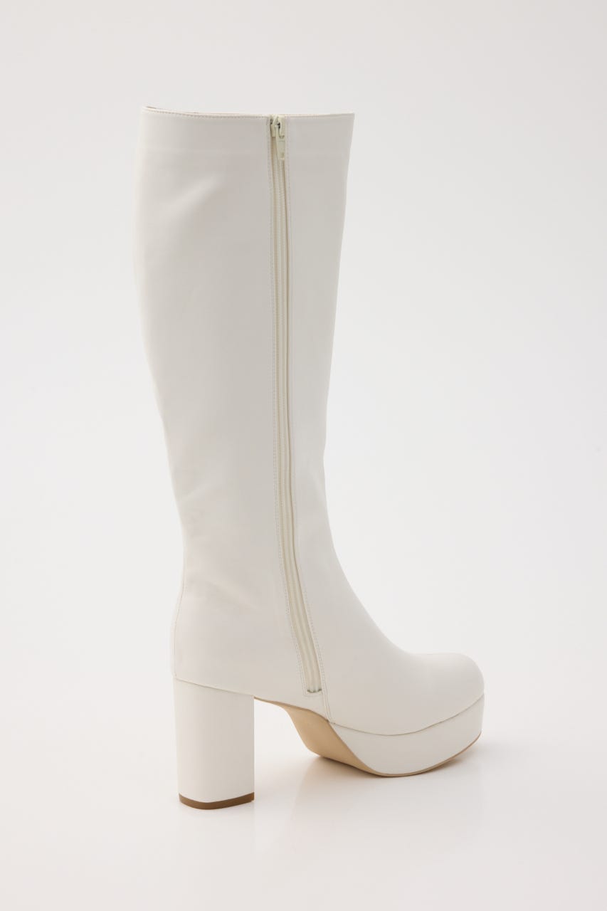 ロングファーブーツ WHT M