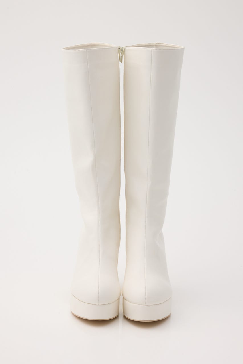 ロングファーブーツ WHT M