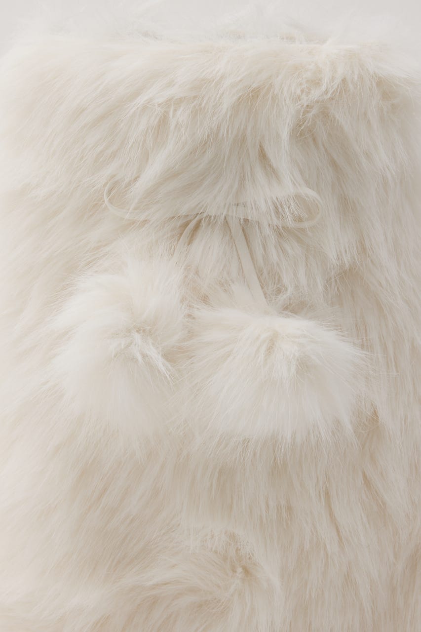 ロングファーブーツ WHT M
