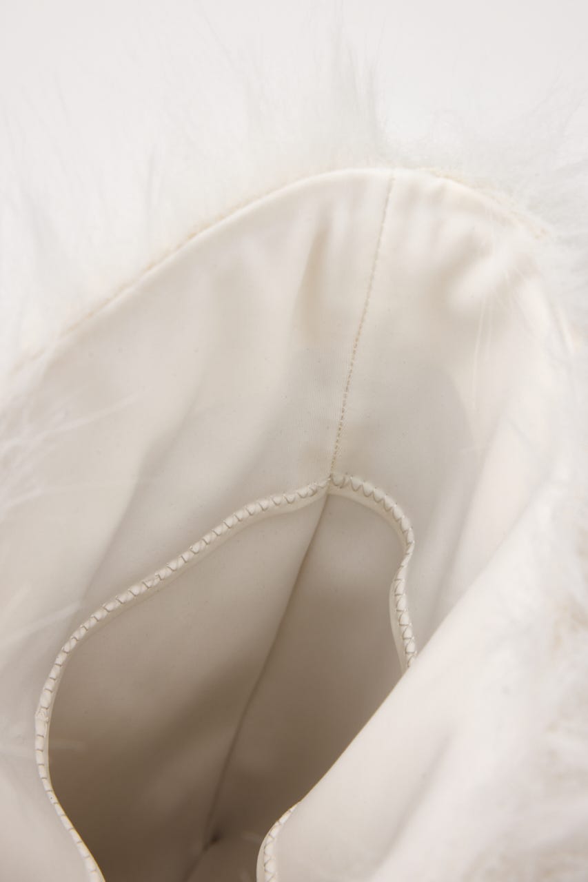 ロングファーブーツ WHT M