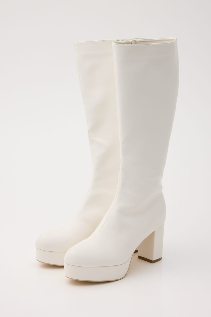 ロングファーブーツ WHT M