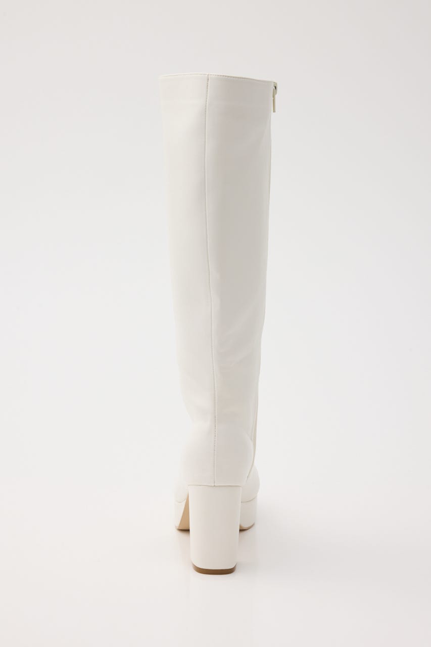ロングファーブーツ WHT M