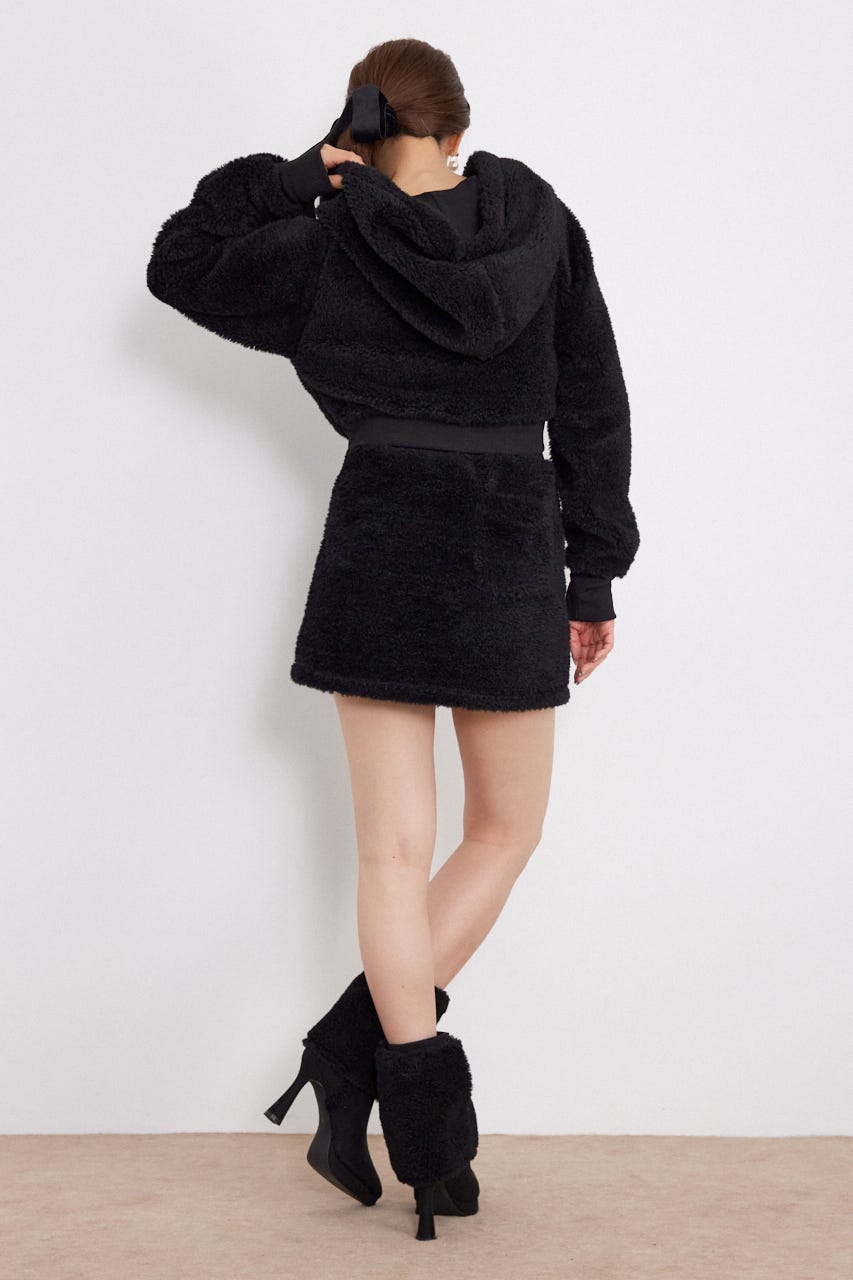 バックポケットボアミニスカート BLK FREE