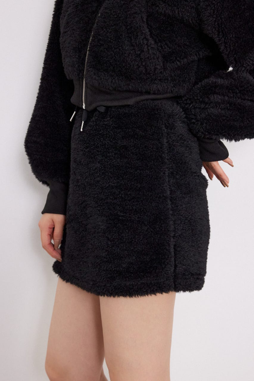 バックポケットボアミニスカート BLK FREE