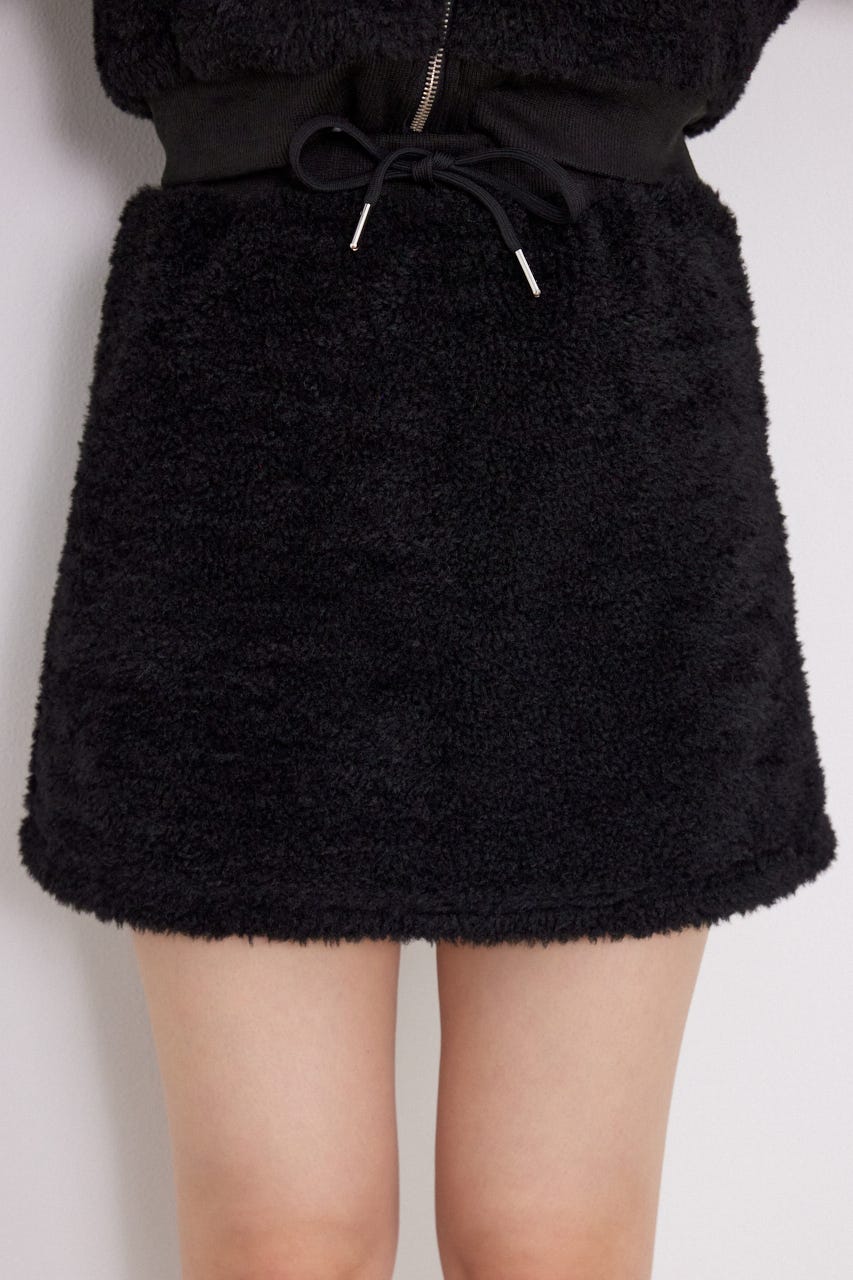 バックポケットボアミニスカート BLK FREE